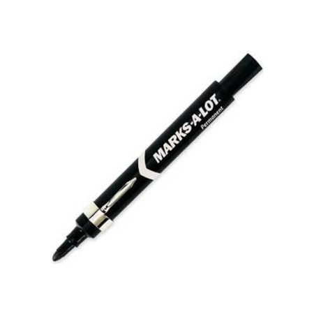 AVERY Avery® Marks-A-Lot Permanent Marker, Pocket Clip, Bullet Tip, Black Ink, Dozen 24878
